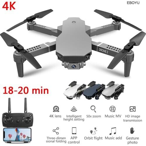 EBOYU L702Plus RC Drone 18-20min Wifi FPV 4K Dual Cameras Altitude Hold One Key Return/Landing /Off Headless RC Quadcopter Drone