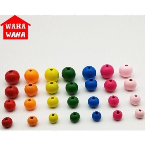 8/10/12/14mm DIY Colorful Wooden Beads Mixed Color Round Shape Wood Bead for Crafts DIY Multi - specifications Accessories