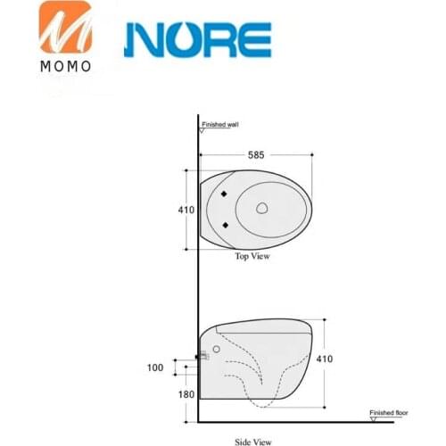 Sanitary Ware Bathroom Round Shape Wall Hung Concealed Tank WC Toilet Bowl