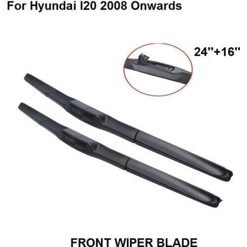 Front Window Wiper Blade For Hyundai I20 2008 Onwards 24''+16'' High Quality Natural Rubber Clean Front Windshie