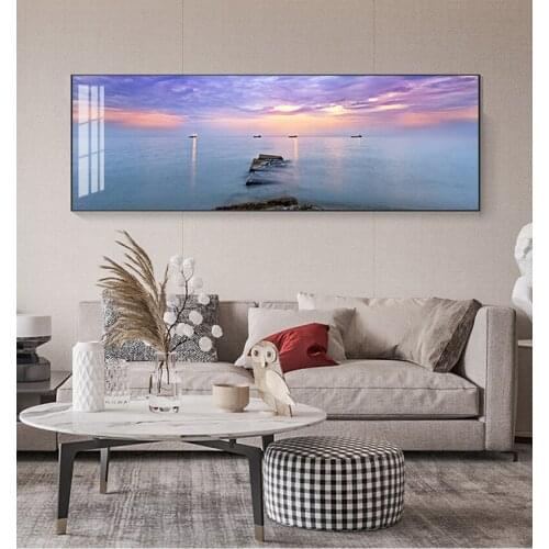 Panorama Scandinavian Wall Art Picture for Living Room Sunsets Natural Sea Beach Landscape Posters and Prints Canvas Painting