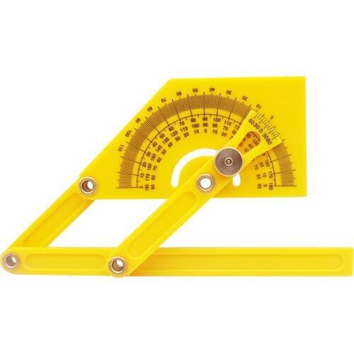 1 pcs Yellow Angle Ruler Angle Ruler 180 Degree Ruler Woodworking Ruler Foldable Easy To Carry Convenient For Angle Measurement