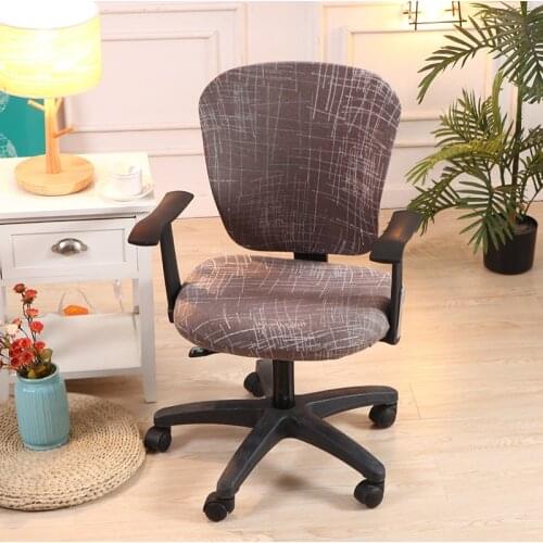 1 Set Elastic Office Split Chair Cover Computer Armchair Slipcover Rotating Office Seat Protector Chair Back Cover+Seat Cover