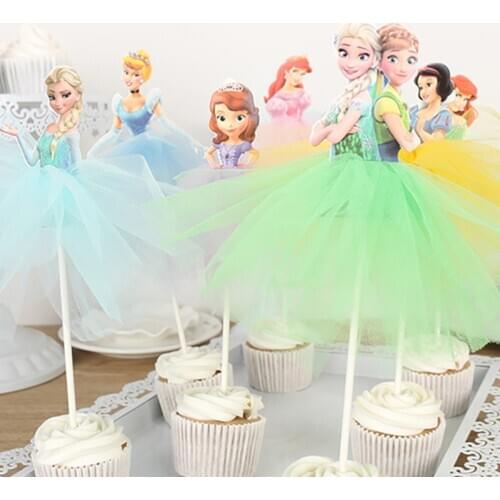 1pcs/lot Princess party theme Cake Topper decoration accessories topper happy birthday for birthday party cake decorations