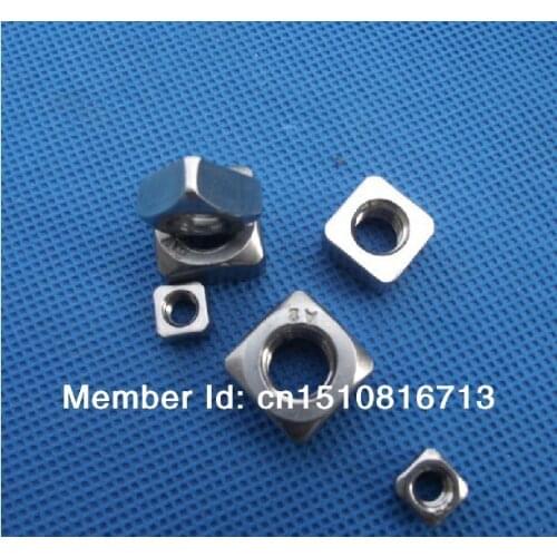 100Pcs M3 GB Stainless Steel 304 Square Nuts Silver Tone Fasterners