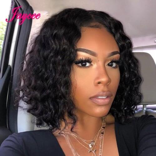 Waterwave Wig Water Wave Lace Front Human Hair Wigs Short Wavy Bob Lace Front Wigs Malaysian Wig Remy 13x4 Lace Front Wig