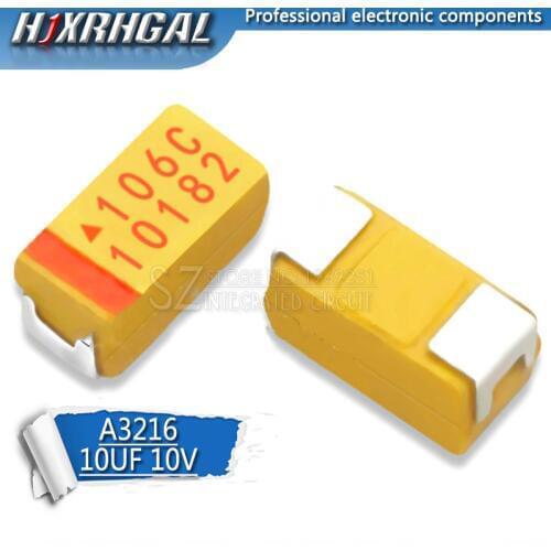 20pcs A 3216 10uF 16V 106 106C SMD tantalum capacitor hjxrhgal