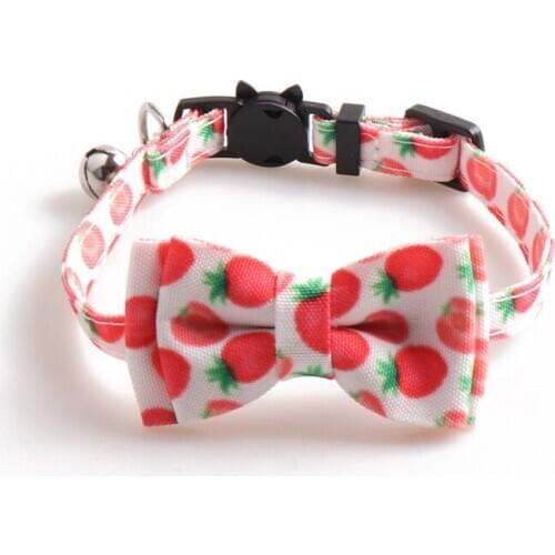 40PCS / LOT Pet Collar Cat Collar Pineapple Cherry Strawberry Fruit Series Bow Tie Cat Belt Cat Accessories