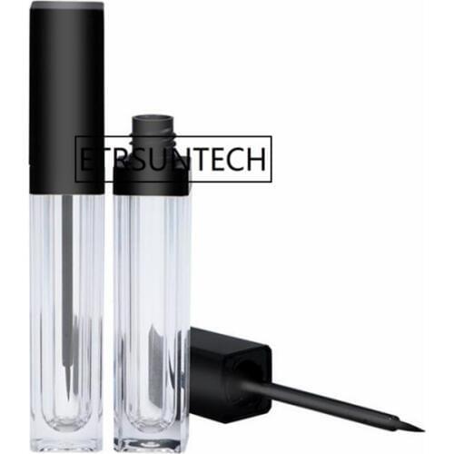 6ml square shape eyeliner tube art nail pen transparent body black lid plastic stopper avoid leaking eyelash glue pack F20171897