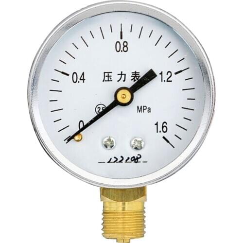 60 Mm Water Pressure Gauge 0-1.6mpa Radial High Precision Air Conditioner Surface Water and Oil Pressure Gauge