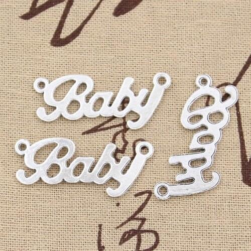8pcs Charms Baby Connector 38x17mm Antique Making Pendant fit,Vintage Tibetan Silver color,DIY Handmade Jewelry