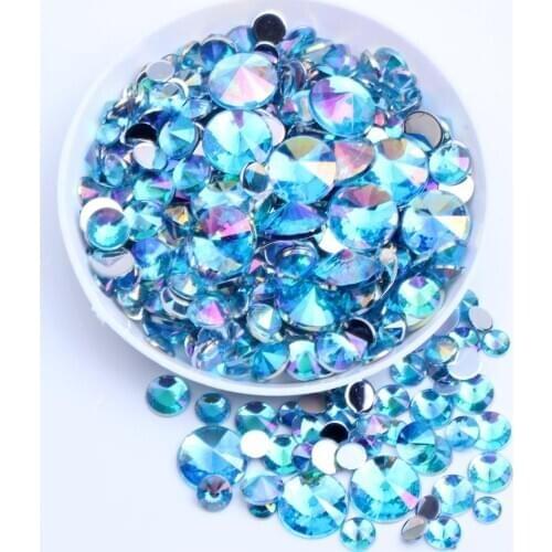 Acrylic Rhinestones Flatback Pointed 5000pcs 6mm Many AB Colors Imitation Glue On Beads For Crafts Garments Accessories