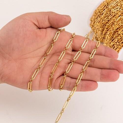 100% Stainless Steel Chain Per Meter For Jewelry Making Gold/Silver Color Metal Handmade Chain By Meter Wholesale 1m