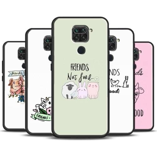 Friends not Food Vegan Quote Cover For Xiaomi Redmi Note 9 Pro 7 8 8T 9S Note 10 Pro Phone Case For Redmi K40 9A 9C 9T
