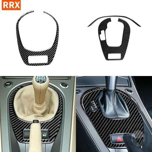 For BMW Z4 E85 2003-2008 Carbon Fiber Stickers Black Color Gear Box Frame Shifter Surround Covers Interiors Car Accessories