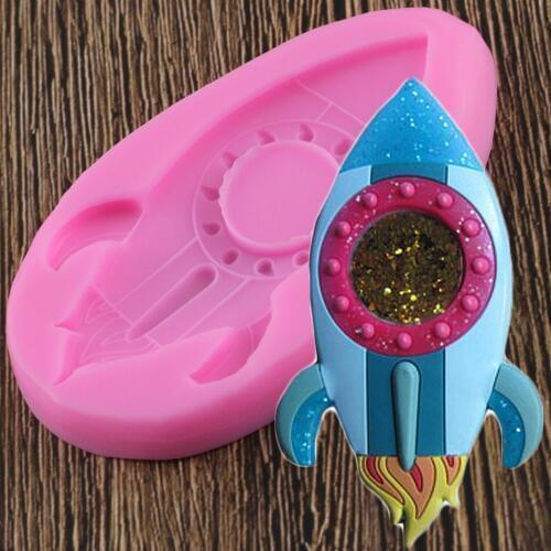 Rocket Shape Baby Birthday Cake Decorating Tools Chocolate Candy Fondant Cake Silicone Mold Sugarcraft DIY Cupcake Baking Mould