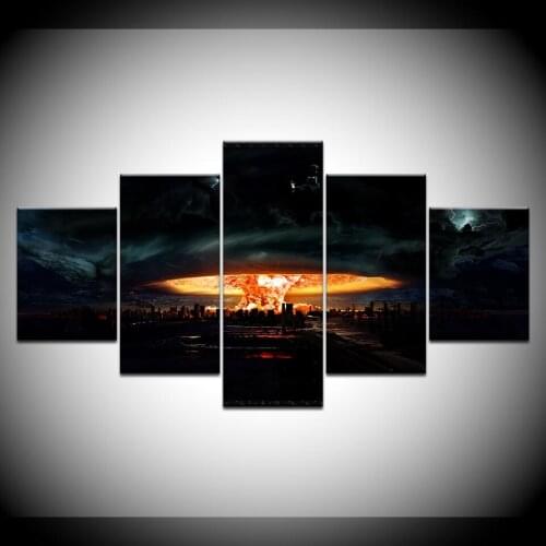 Canvas Painting The scene 2012 end of the world 5 Pieces Wall Art Painting Modular Wallpapers Poster Print Home Decor