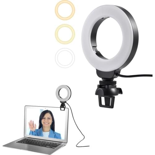 Ring Light Dimmable 3200 -6500K LED Photography Lighting Video Live Stream Light Tablet Laptop Ringlight Lamp Makeup Fill Light