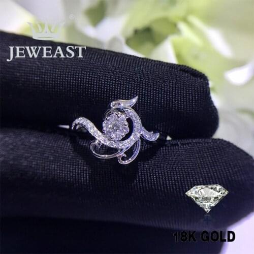 Natural Diamond 18K Gold Pure Gold Ring Beautiful Gemstone Ring Good Upscale Trendy Classic Party Fine Jewelry Hot Sell New 2020