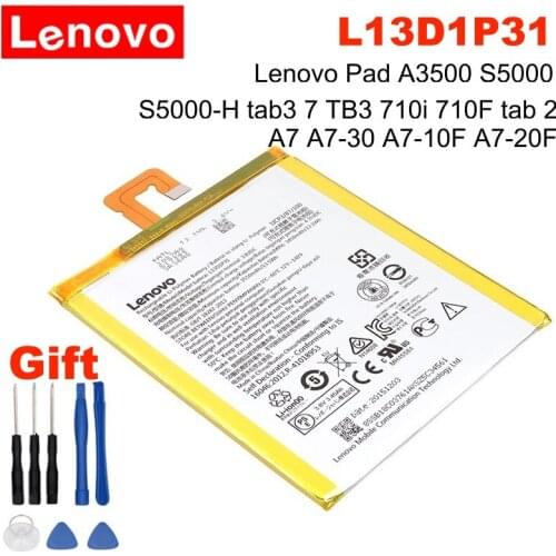 Lenovo Original Battery L13D1P31 Battery For Lenovo Pad A3500 S5000 S5000-H tab3 7 TB3 710i 710F tab 2 A7 A7-30 A7-10F A7-20F