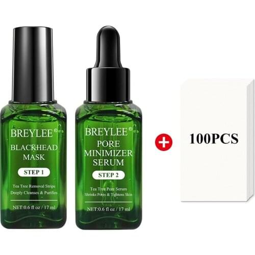 BREYLEE Remover Blackhead Mask+Pore Refining Serum Kit Shrinks Pore Oil control Skin Care
