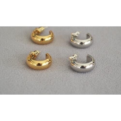 Trendy Round C stud earrings for women 925 sterling silver needle delicate fine jewelry girls ear piercing accessory gifts new