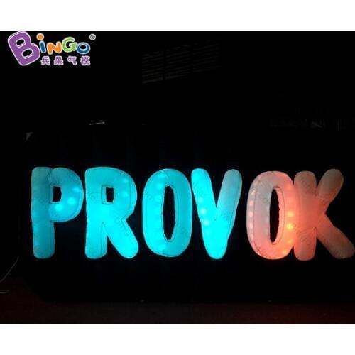 Customized 16 colors change 3X0.5X1.5 Meters inflatable letters wall promotional LED lighting inflatable alphabet blow-up toys