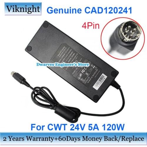 Genuine CAD120241 CWT AC Adapter Charger 24V 5A 120W Laptop Power Supply For MIRACLE-A9 PREMIUM 4Pin
