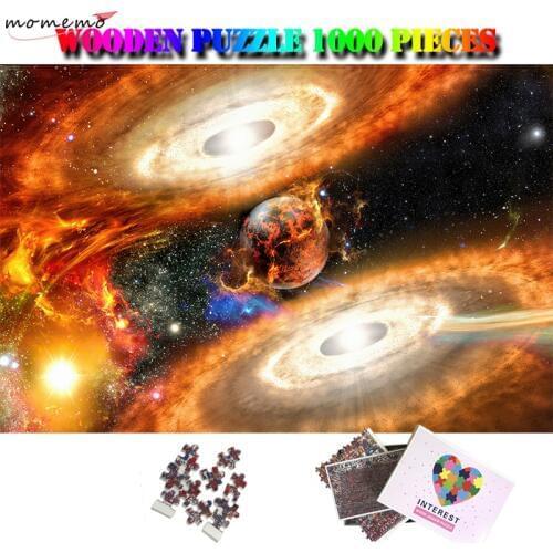 MOMEMO Magnificent Nebula Adults 1000 Pieces Puzzle Wooden Landscape Jigsaw Puzzles 1000 Piece Adults Puzzles Friend Funny Gifts