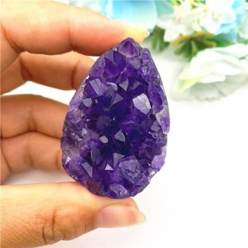 Drop Shipping 1PC Mini Natural Uruguay Amethyst Cluster Egg Rough Gemstone Raw Ore Crystal Cluster Natural Stones and Crystals