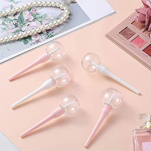 10pcs 10ml Pink Lollipop Empty Lip Gloss Tube Mini Refillable Bottles Lips Balm Bottle Brush Container Lipgloss Tube Lipstick