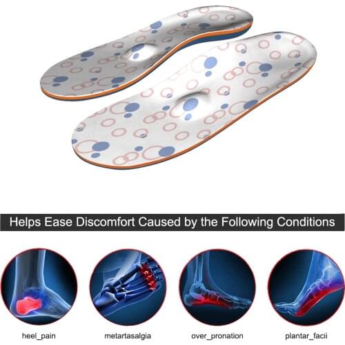 Pink Round Inserted EVA-Orthotic Arch Support Insoles with Orthopedics Lighten Foot Pain for Foot Pain High Arched Foot, iFitna