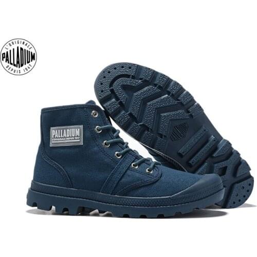 PALLADIUM Men Women Classic Blue Versatile Canvas Shoes Sports Casual Shoes Walking Shoes Outdoor Sneakers Beige black