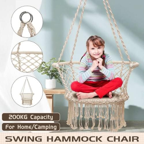 440lbs Hammock Chair Outdoor Indoor Dormitory Bedroom Yard For Child Adult Swinging Hanging Single Safety Hammock Swing Seat