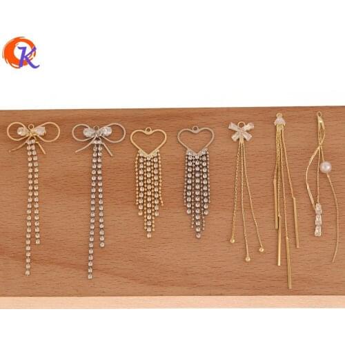 Cordial Design 50Pcs Connectors For Earrings/Jewelry Accessories/DIY Charms/Rhinestone Claw Chain/Hand Made/Earring Findings