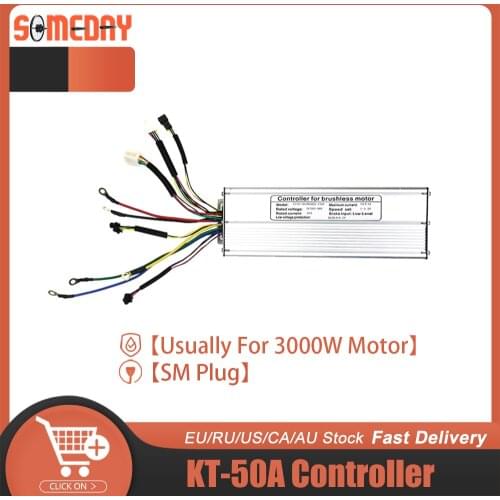 SOMEDAY 56V/90V 50A KT Controller Electric Bicycle Square Wave Kunteng Controller for 2000W/3000W Ebike Conversion Kit