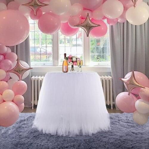 Tulle Table Skirt Tableware Cover Baby Shower Wedding Birthday Party Decor