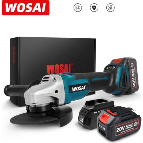 WOSAI MT-Series Brushless Electric Angle Grinder 20V Lithium-Ion Battery Machine Grinding Machine 125mm Cordless Power Tools