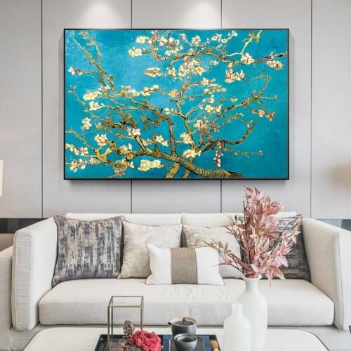 Van Gogh Almond Blossom Canvas Paintings Impressionist Flowers Wall Art Posters And Prints Canvas Picture For Living Room Decor