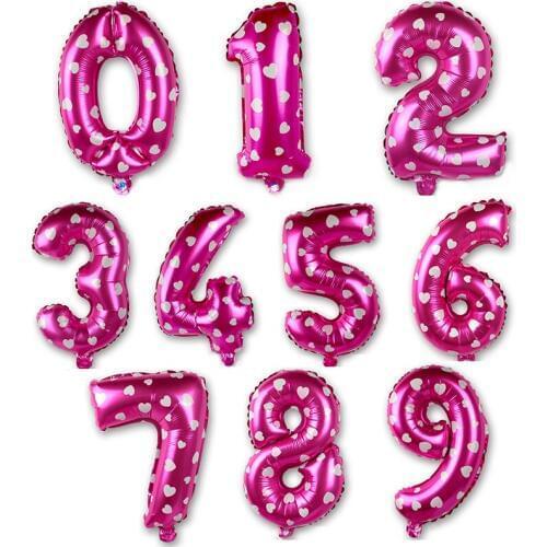 Number Foil Balloon 16/30/40inch Rose Gold Silver Blue Discolor Digital Birthday Party Decoration Baby Shower Supplies