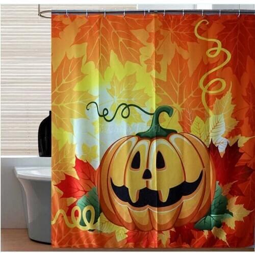 Anime shower curtain Halloween Pumpkin Waterproof Shower Curtain Bathroom Curtain Bathroom Products Shower Curtains 180*180 cm