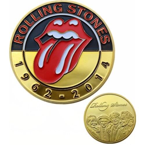 1962-2014 Gold Plated Coin The Rolling Stones Grammy Music Rock Souvenirs Metal Coins Collection Gift