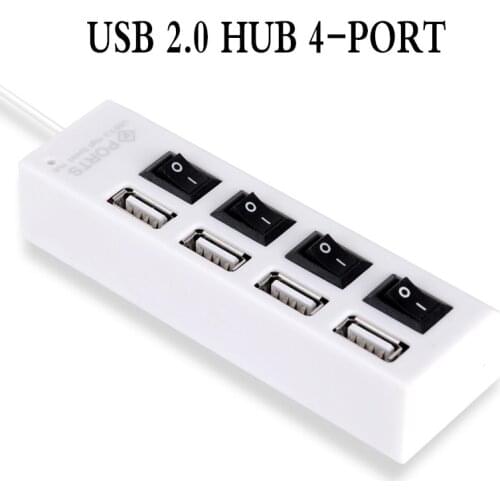 2.0 USB Hub 4 Mobile Phone Charger Computer Network Hub Deconcentrator Socket Type High-speed Expansion Card Reader Switch