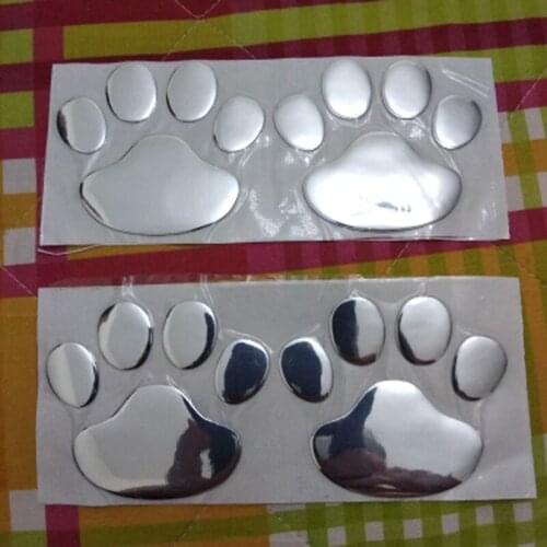 2PCS Car Sticker 3D Animal Dog Cat Bear Foot Prints Auto Accessories for Volkswagen POLO Tiguan Passat Golf EOS Scirocco Bora La