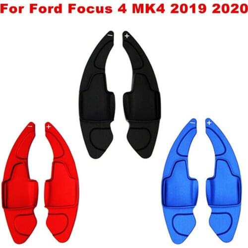 2Pcs Car Auto Steering Wheel Shift Paddle Extension Stickers Aluminum Alloy Car Decoration For Ford Focus 4 MK4 2019 2020