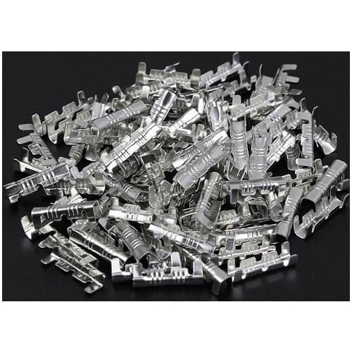 200pcs DJ 453 U-shaped 0.5-1.5mm Crimping Button Cold Pressing Splice Electric Wire Terminal Connector Cable Lugs Sertir