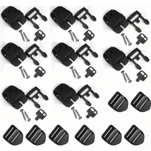 8pcs Spa Hot Tub Cover Broken Latch Repair Kit Clip Lock with key and hardware with strap