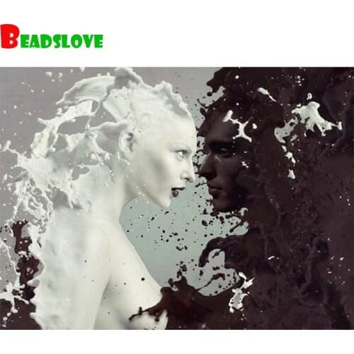 Diy diamond embroidery,5d diamond painting Fantasy couple diamond mosaic picture of rhinestone cross stitch black white wall art