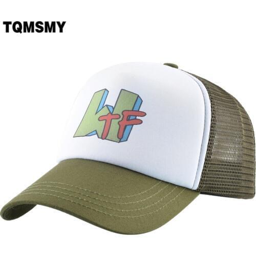 TQMSMY Unisex Cartoon Letter Caps Mens Baseball Caps Women Mesh Trucker Hats Men Summer Snapback Caps Dad Hat TMA63