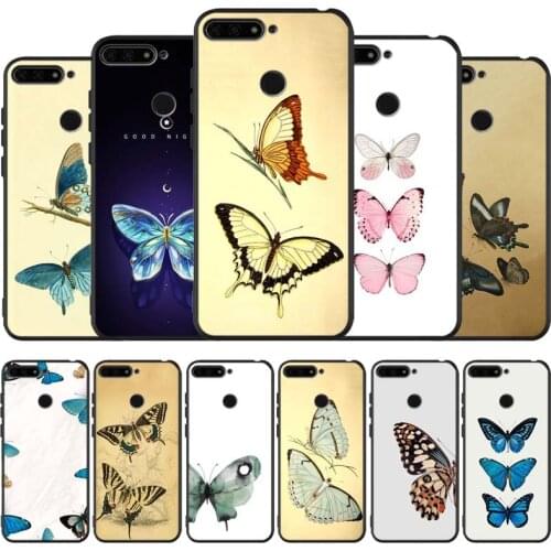 Butterfly black Silicone Phone Case For honor 30 20 Pro 8 8X 9 10 20 Lite Mate 10 20 30 Lite Pro cover